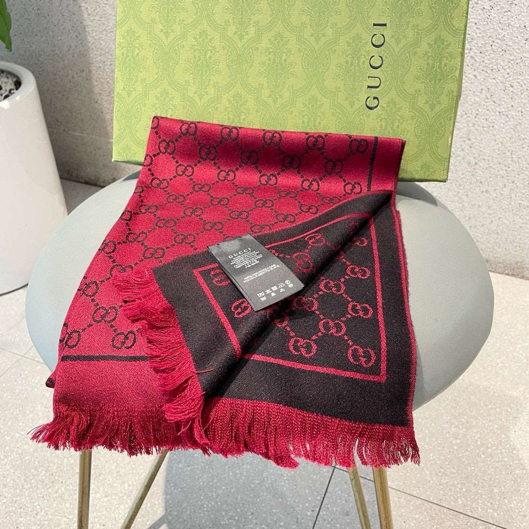 Jacquard Cashmere Scarf with GG Motif